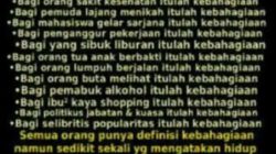 Kebahagiaan Sejati Hanya Dalam Iman & Amal Saleh